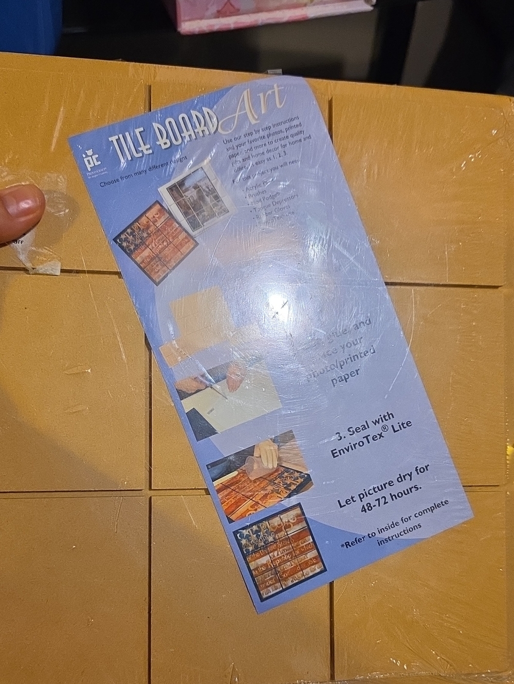art class Tile Board Art Kit - Blue and Tan